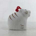 Japanese Clay Bell Dorei Vtg Tsuchi-Suzu Zodiac Tora Tiger Cute White Gold DR540