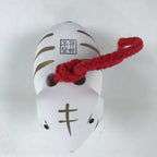 Japanese Clay Bell Dorei Vtg Tsuchi-Suzu Zodiac Tora Tiger Cute White Gold DR540