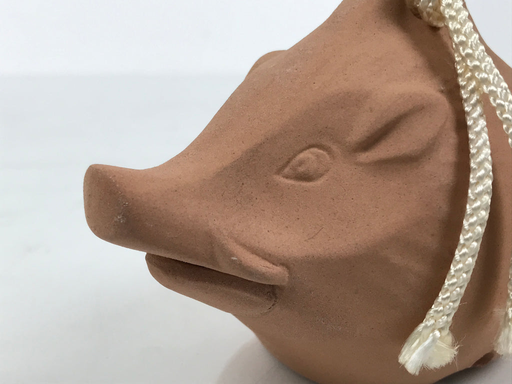 Japanese Clay Bell Dorei Wild Boar Vtg Tsuchi-Suzu Zodiac Animal Inoshishi DR684
