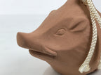 Japanese Clay Bell Dorei Wild Boar Vtg Tsuchi-Suzu Zodiac Animal Inoshishi DR684