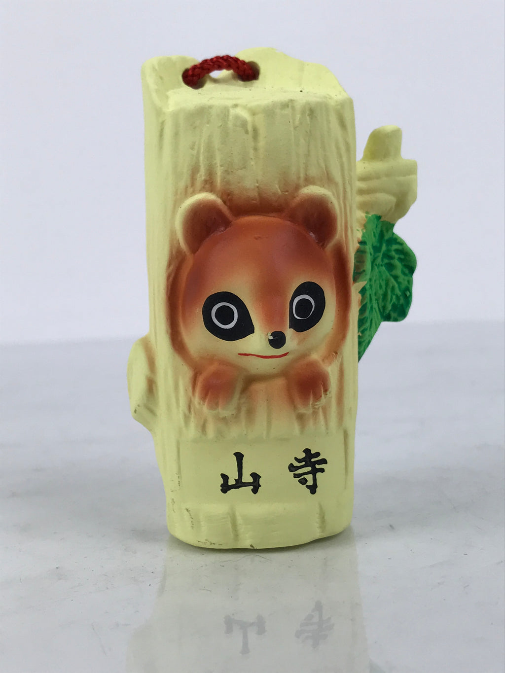 Japanese Clay Bell Dorei Yamadera Temple Vtg Tsuchi-Suzu Tanuki Yellow DR677