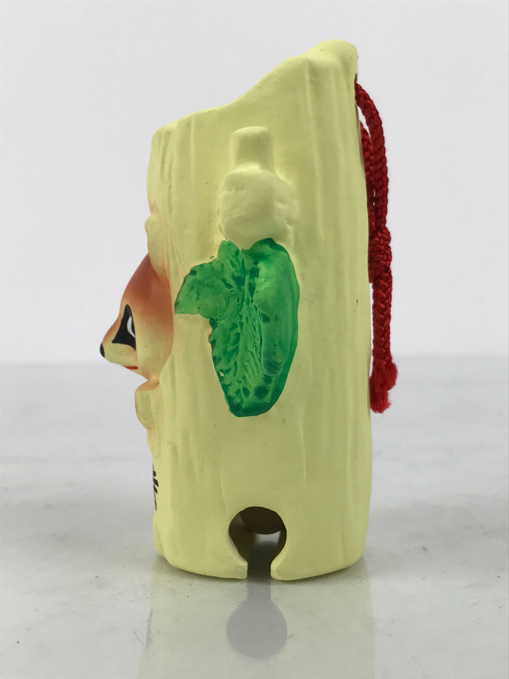 Japanese Clay Bell Dorei Yamadera Temple Vtg Tsuchi-Suzu Tanuki Yellow DR677