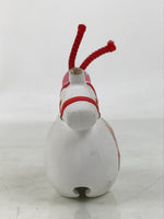 Japanese Clay Bell Zodiac Horse Dorei Vtg Tsuchi-Suzu Animal Uma White Red DR600