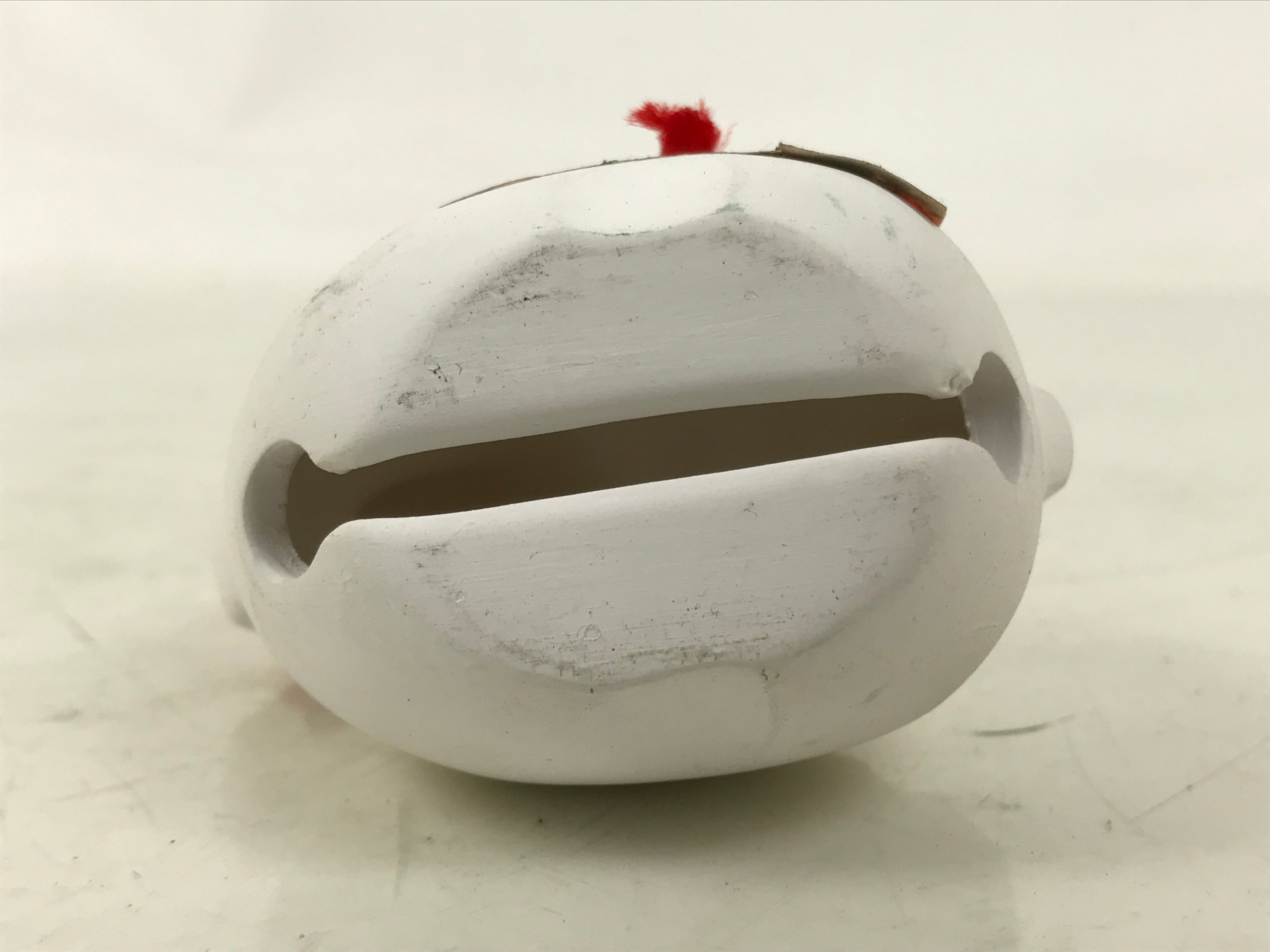 Japanese Clay Bell Zodiac Horse Dorei Vtg Tsuchi-Suzu Animal Uma White Red DR600