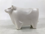 Japanese Clay Cow Figurine Vtg Zodiac Ushi Okimono Statue Decoration White ST74