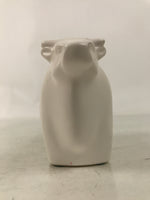 Japanese Clay Cow Figurine Vtg Zodiac Ushi Okimono Statue Decoration White ST74