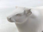 Japanese Clay Cow Figurine Vtg Zodiac Ushi Okimono Statue Decoration White ST74