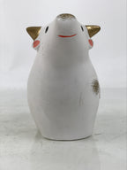 Japanese Clay Cow Figurine Vtg Zodiac Ushi Okimono Statue Decoration White ST75