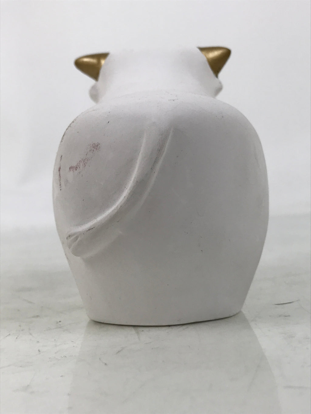 Japanese Clay Cow Figurine Vtg Zodiac Ushi Okimono Statue Decoration White ST75