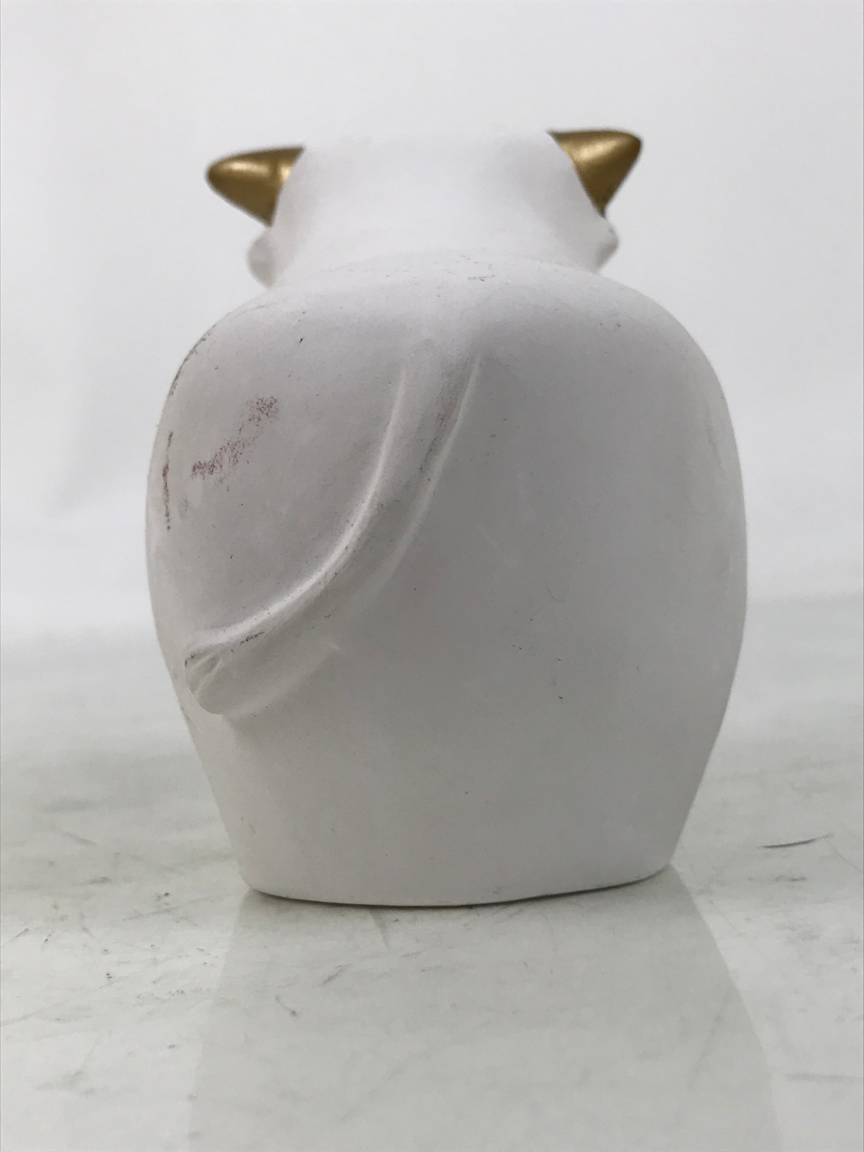 Japanese Clay Cow Figurine Vtg Zodiac Ushi Okimono Statue Decoration White ST75