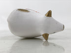 Japanese Clay Cow Figurine Vtg Zodiac Ushi Okimono Statue Decoration White ST75