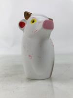 Japanese Clay Cow Figurine Vtg Zodiac Ushi Okimono Statue Decoration White ST76