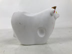 Japanese Clay Cow Figurine Vtg Zodiac Ushi Okimono Statue Decoration White ST76