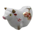 Japanese Clay Cow Figurine Vtg Zodiac Ushi Okimono Statue Decoration White ST76