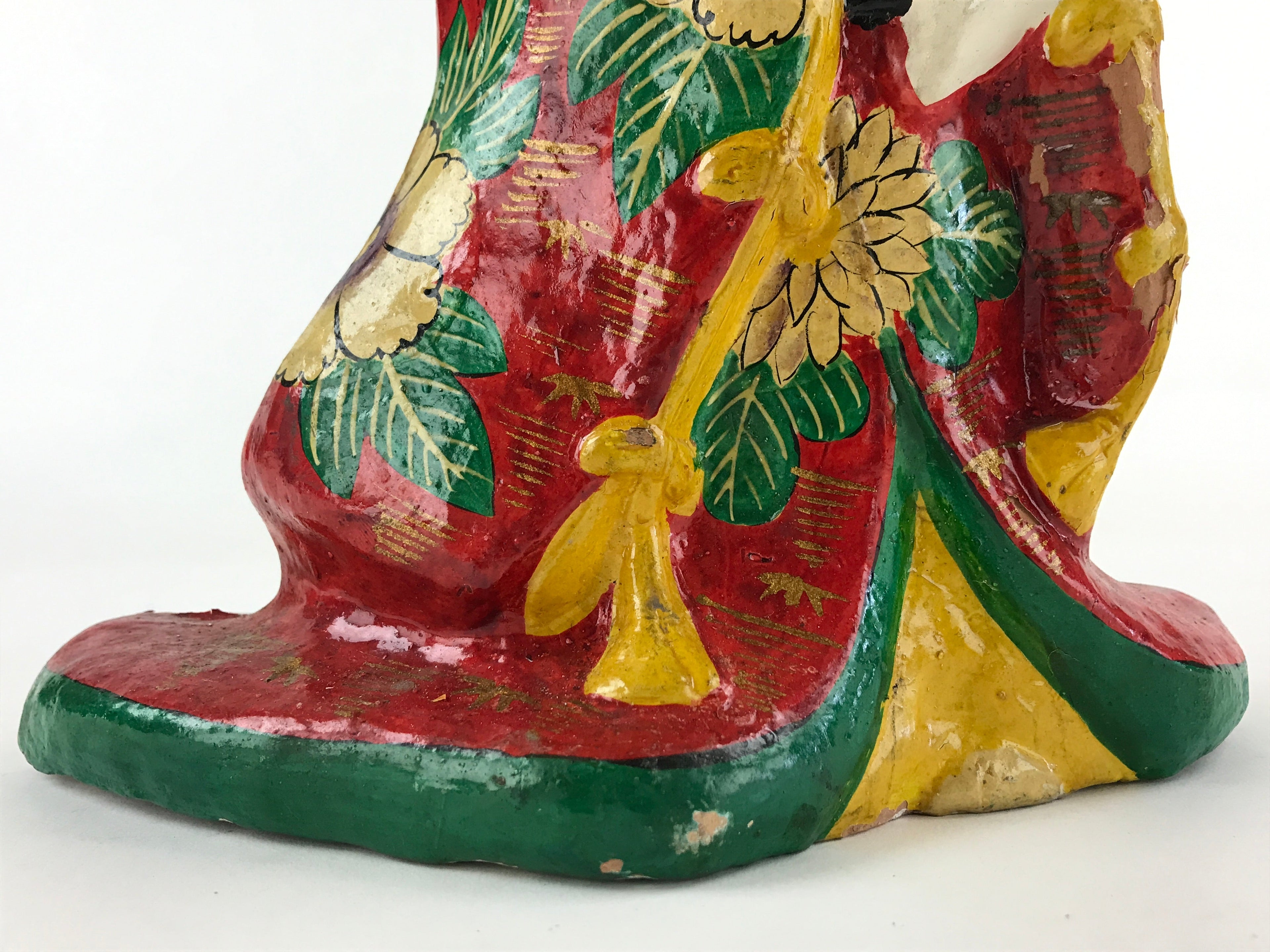 Japanese Clay Doll Tsuchi-Ningyo Vtg Traditional Handicraft Statue Geisha BD894