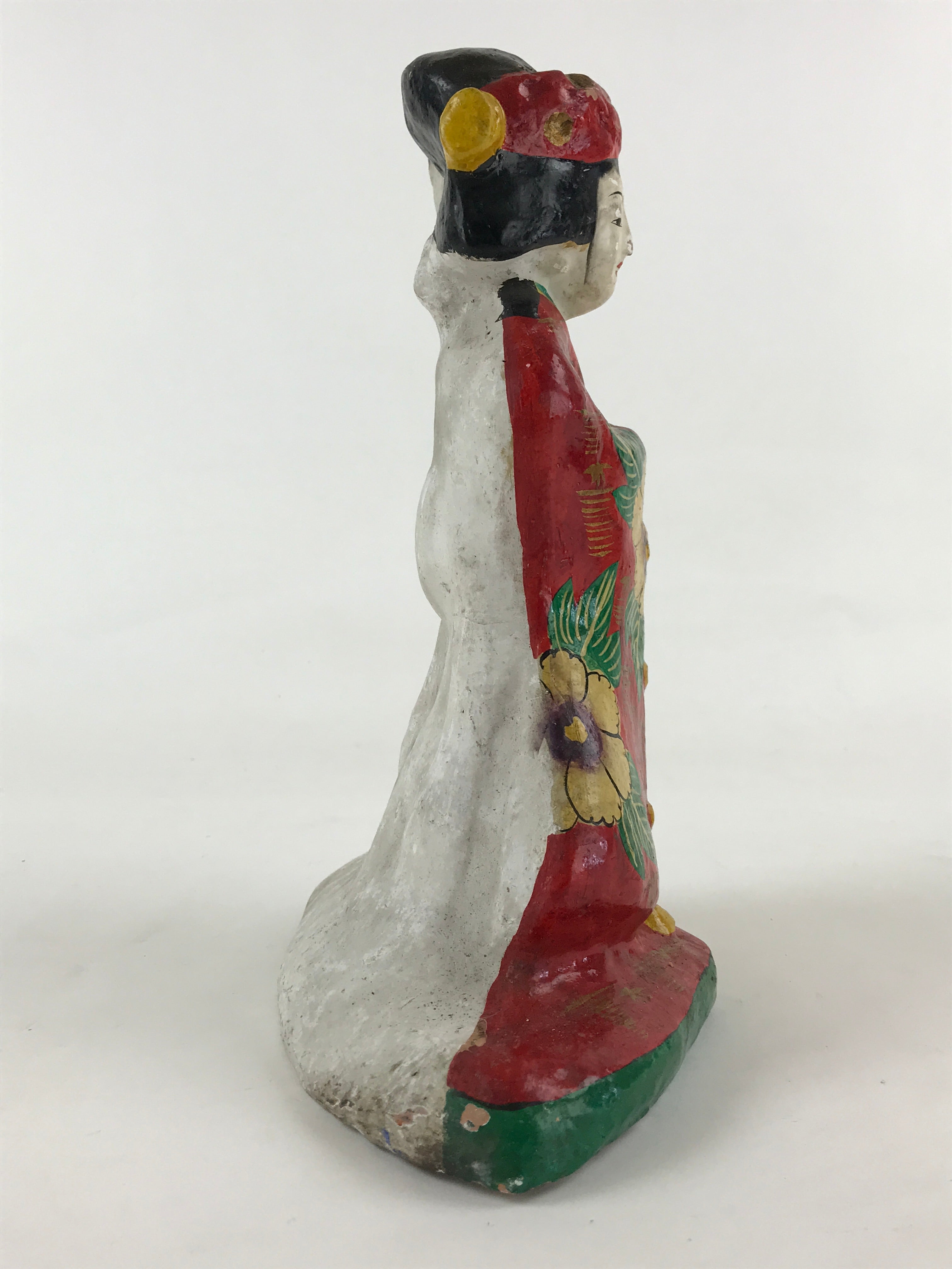 Japanese Clay Doll Tsuchi-Ningyo Vtg Traditional Handicraft Statue Geisha BD894