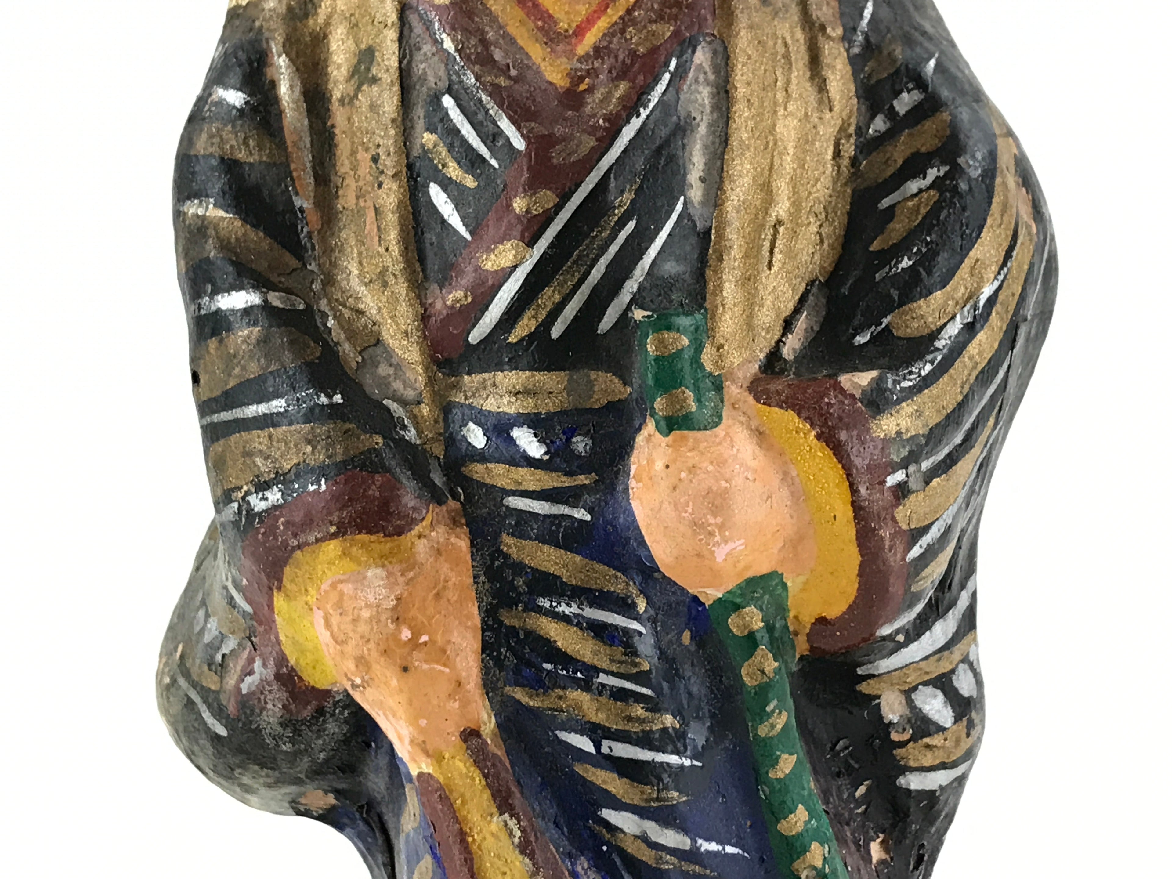Japanese Clay Doll Tsuchi-Ningyo Vtg Traditional Handicraft Statue Takasago BD89
