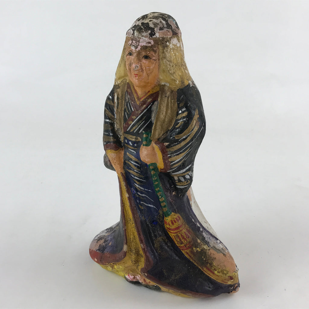 Japanese Clay Doll Tsuchi-Ningyo Vtg Traditional Handicraft Statue Takasago BD89