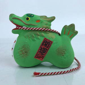 Japanese Clay Dragon Zodiac Doll Figurine Vtg Yakushigama Decoration Green BD999