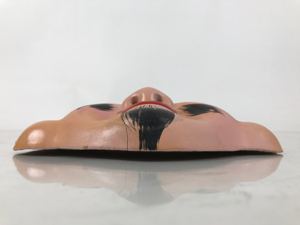 Japanese Clay Ebisu Mask Seven Lucky Gods Vtg Good Fortune Wall Decoration OM86