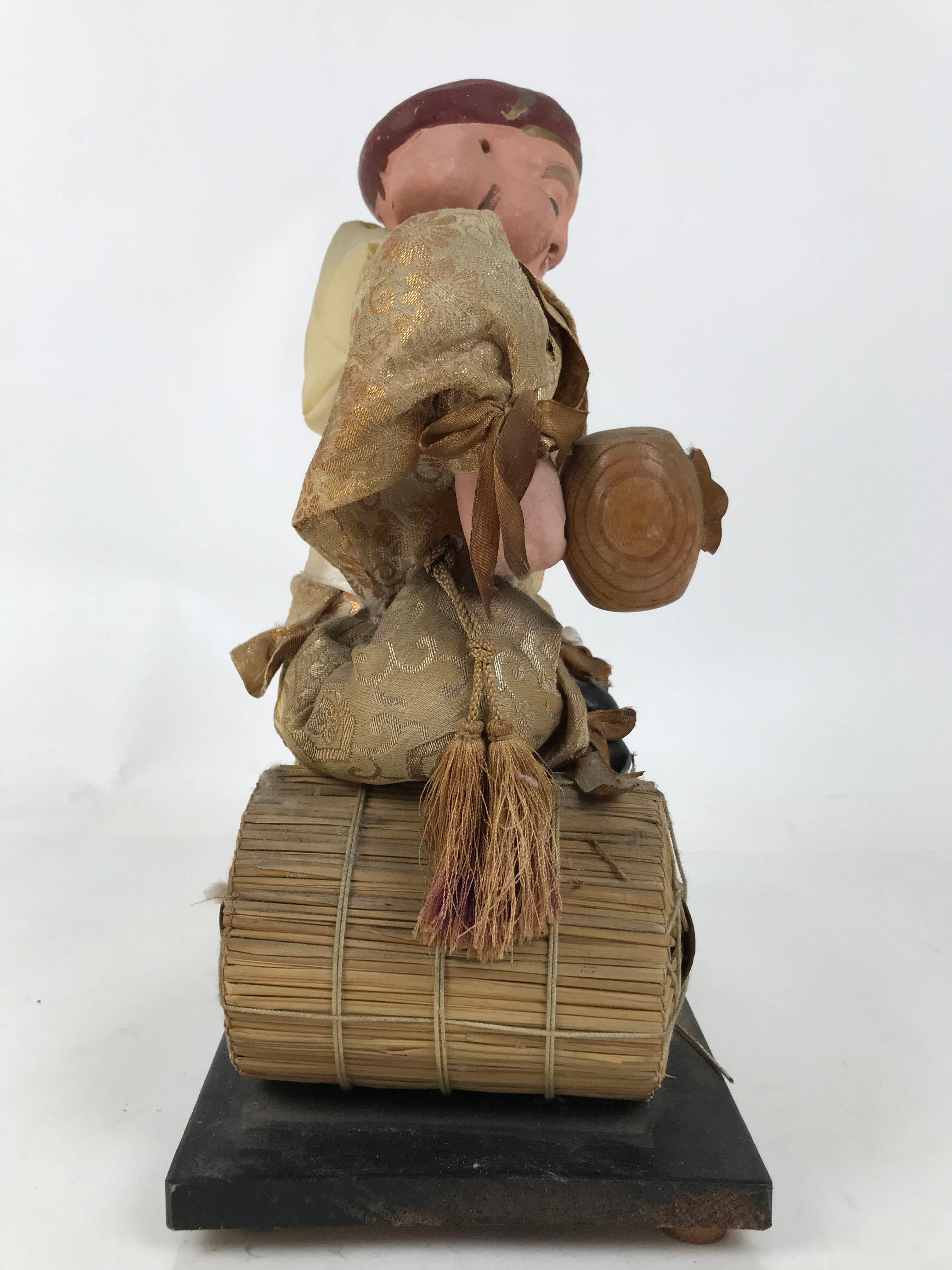 Japanese Clay Fabric Daikokuten Statue Vtg 7 Lucky Gods Figure Wealth Mice ST61