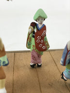 Japanese Clay Figurine Doll Glass Display Vtg Tokushima Awa Odori Dance BD936