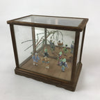 Japanese Clay Figurine Doll Glass Display Vtg Tokushima Awa Odori Dance BD936