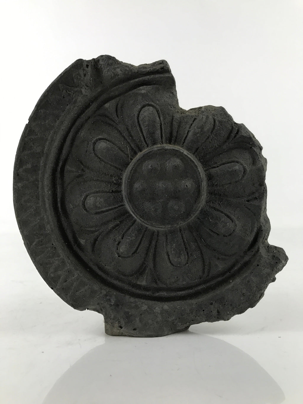 Japanese Clay Flower Vase Vtg Kabin Asuka Yamadadera Lotus Tile Replica FK162