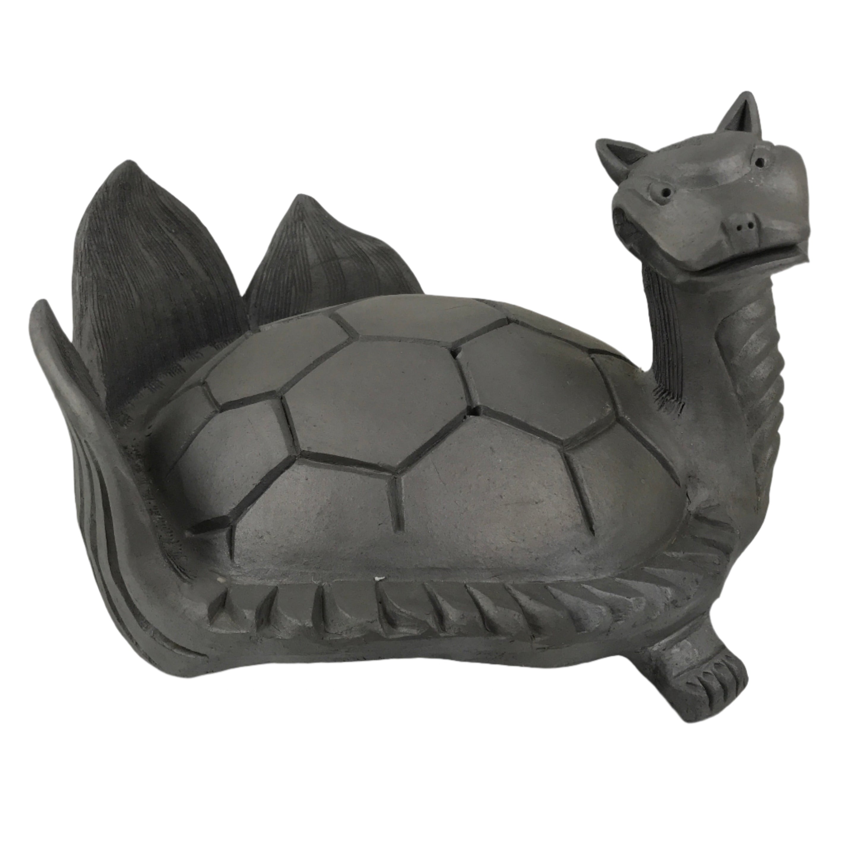 Japanese Clay Minogame Turtle Kawara Roof Tile Statue Ridge-End Sculpture ST60