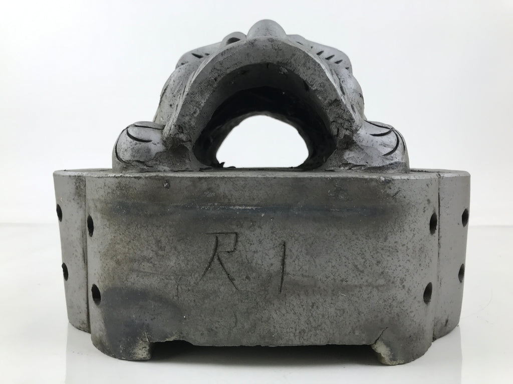 Japanese Clay Oni Demon Kawara Roof Tile Statue Ridge-End Onigawara Ogre ST56