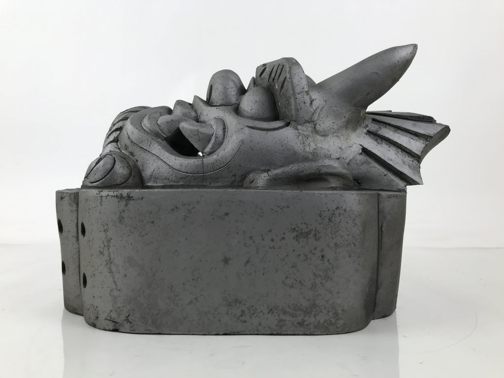 Japanese Clay Oni Demon Kawara Roof Tile Statue Ridge-End Onigawara Ogre ST57