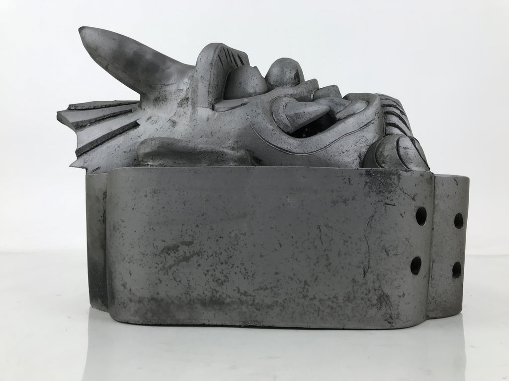 Japanese Clay Oni Demon Kawara Roof Tile Statue Ridge-End Onigawara Ogre ST57