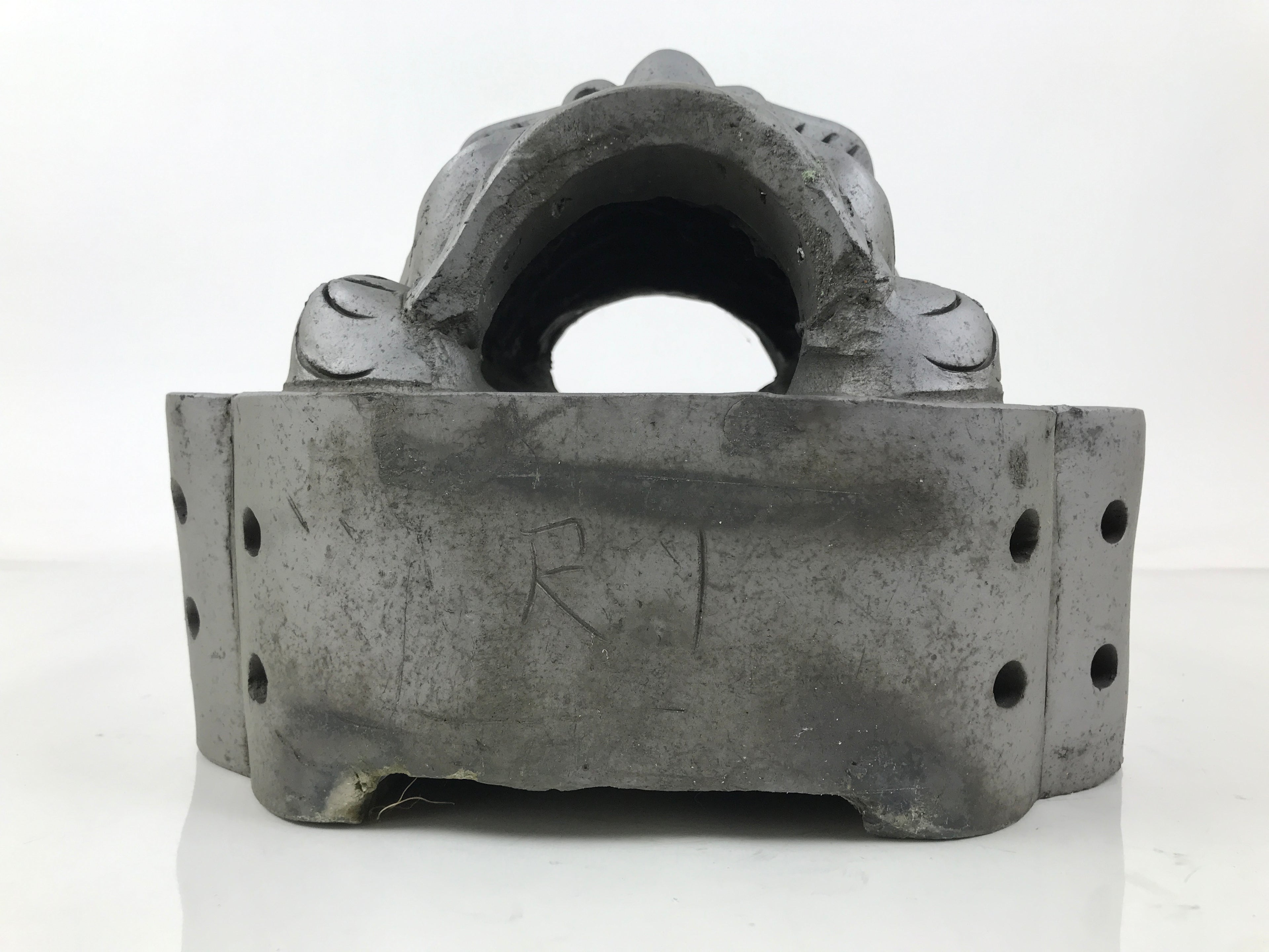 Japanese Clay Oni Demon Kawara Roof Tile Statue Ridge-End Onigawara Ogre ST57
