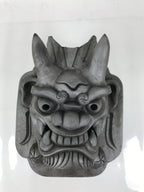 Japanese Clay Oni Demon Kawara Roof Tile Statue Ridge-End Onigawara Ogre ST57
