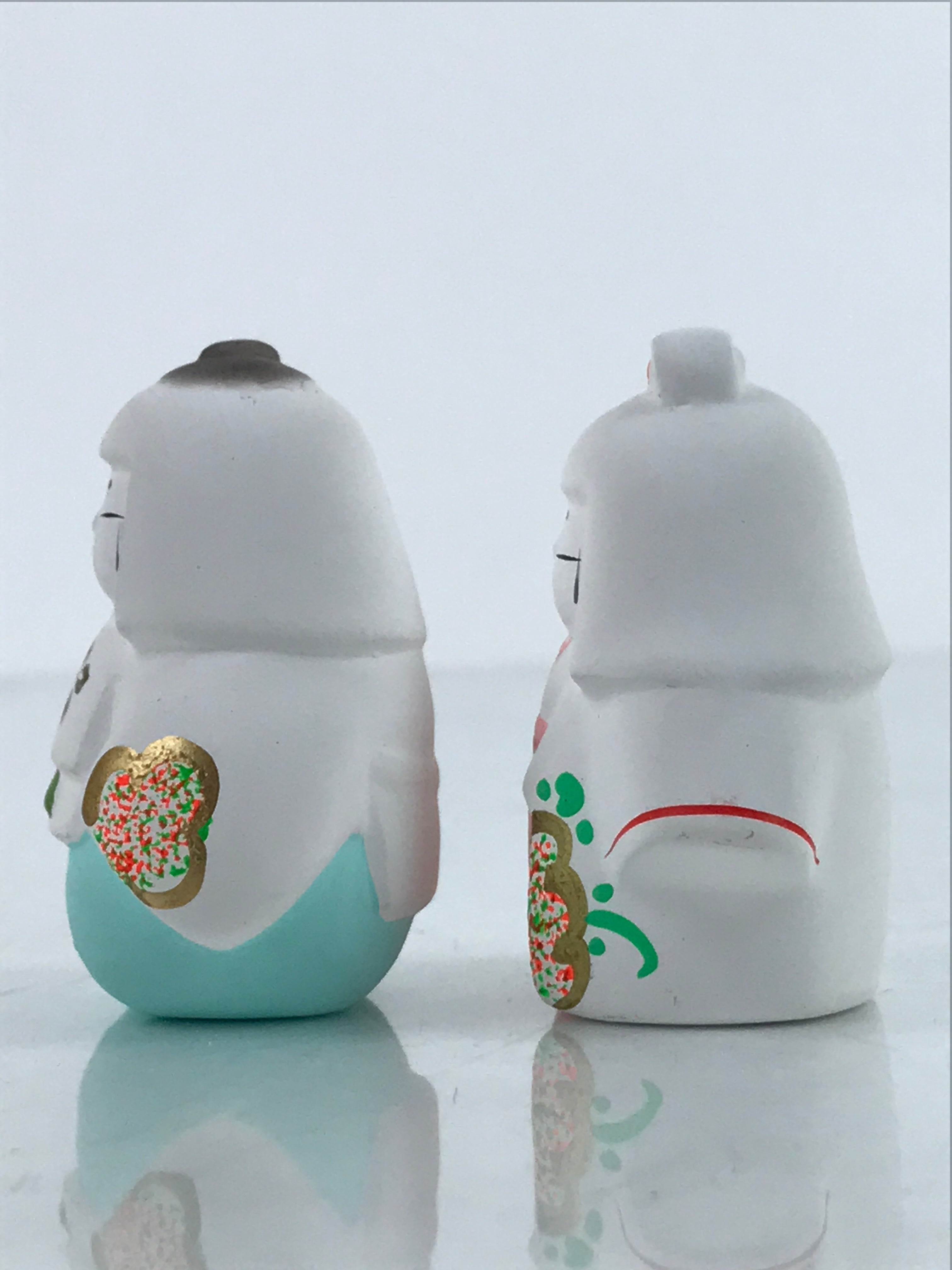 Japanese Clay Princess Prince Hina Doll Figurines Vtg Shirato Girl's Day ID580