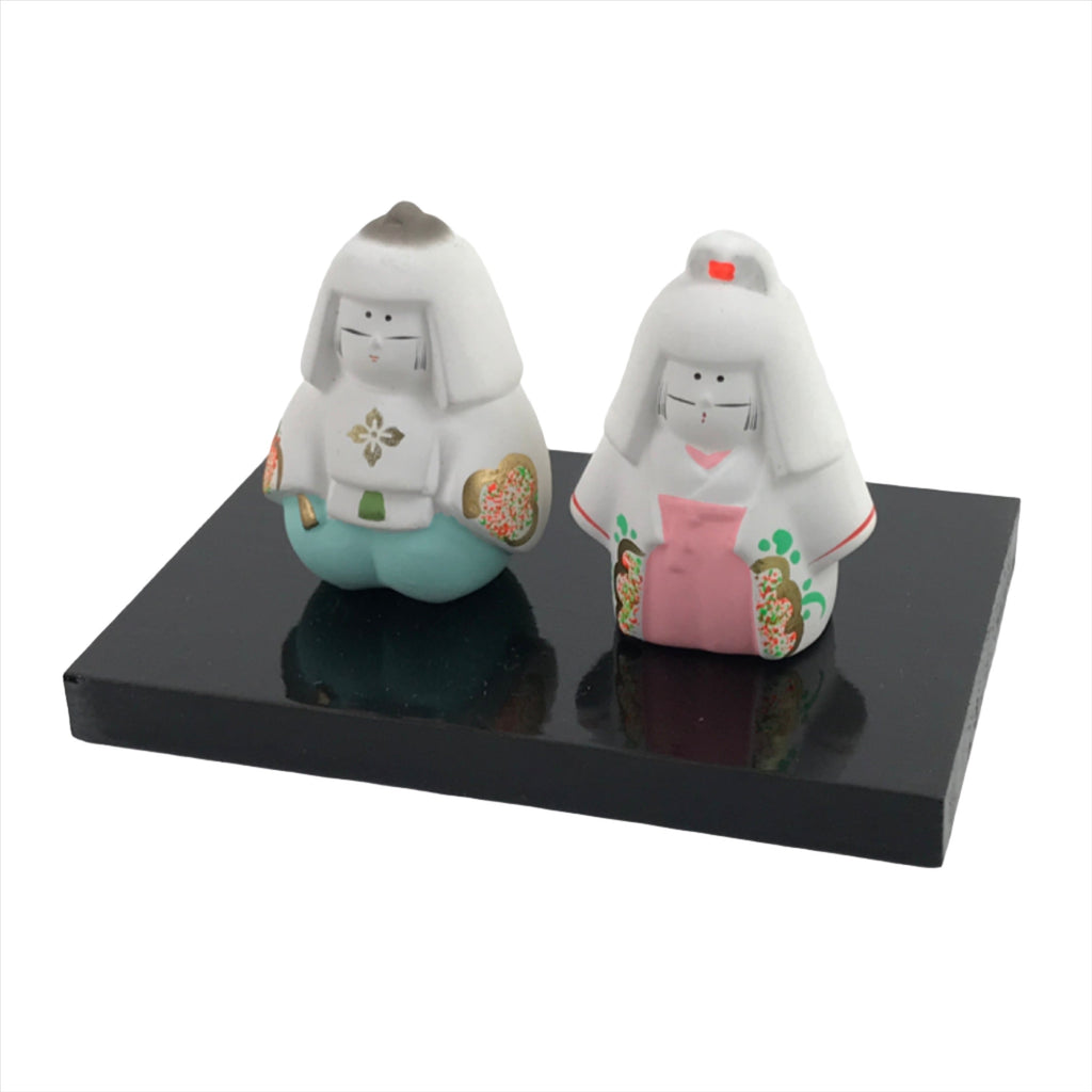 Japanese Clay Princess Prince Hina Doll Figurines Vtg Shirato Girl's Day ID580