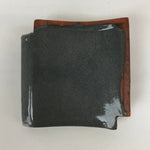 Japanese Clay Roof Tile Small Plate Mamezara Vtg Glazed Kinki Brand Gray PY846