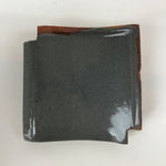 Japanese Clay Roof Tile Small Plate Mamezara Vtg Glazed Kinki Brand Gray PY851