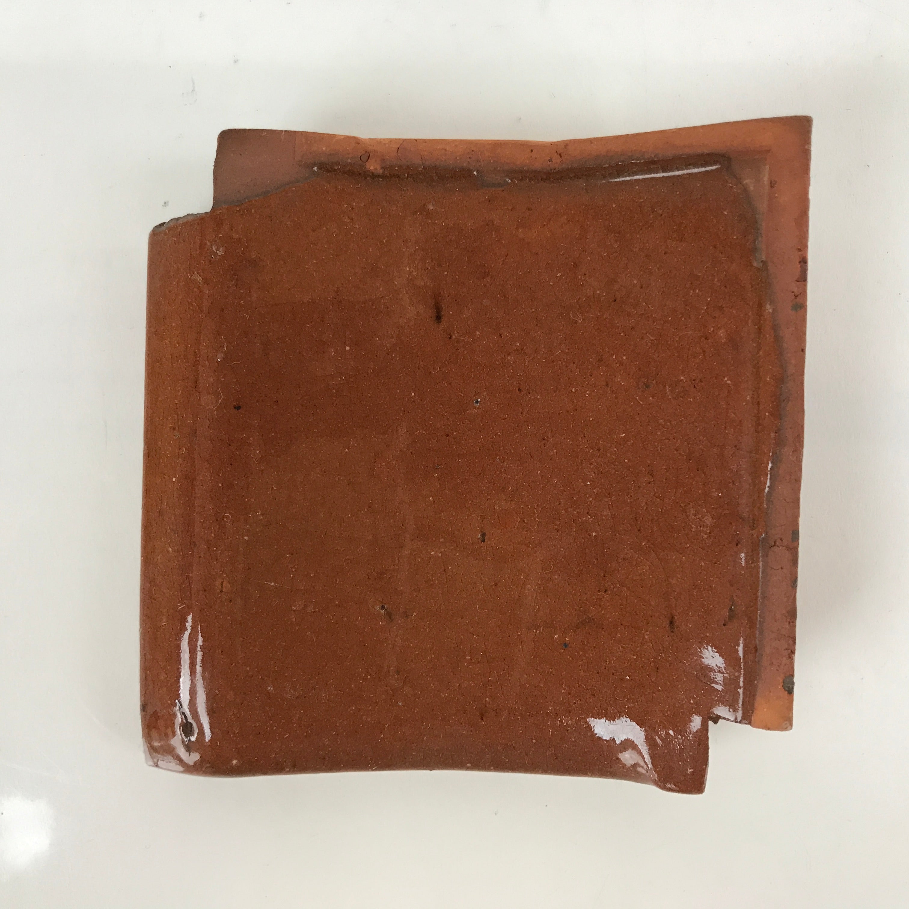 Japanese Clay Roof Tile Small Plate Mamezara Vtg Glazed Kinki Terracotta PY838