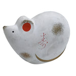 Japanese Clay Zodiac Figurine Mouse Vtg Yakushigama Decoration White BD998