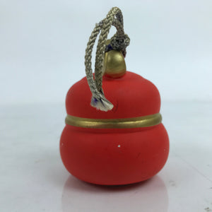 Japanese Clay Zodiac Snake Figurine Doll Good Fortune Decoration Red Gold BD996