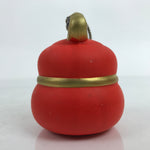 Japanese Clay Zodiac Snake Figurine Doll Good Fortune Decoration Red Gold BD996