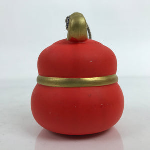 Japanese Clay Zodiac Snake Figurine Doll Good Fortune Decoration Red Gold BD996