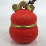 Japanese Clay Zodiac Snake Figurine Doll Good Fortune Decoration Red Gold BD996