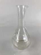 Japanese Clear Glass Vase Kabin Vtg Ikebana Flower Arrangement Unique Shape FK98