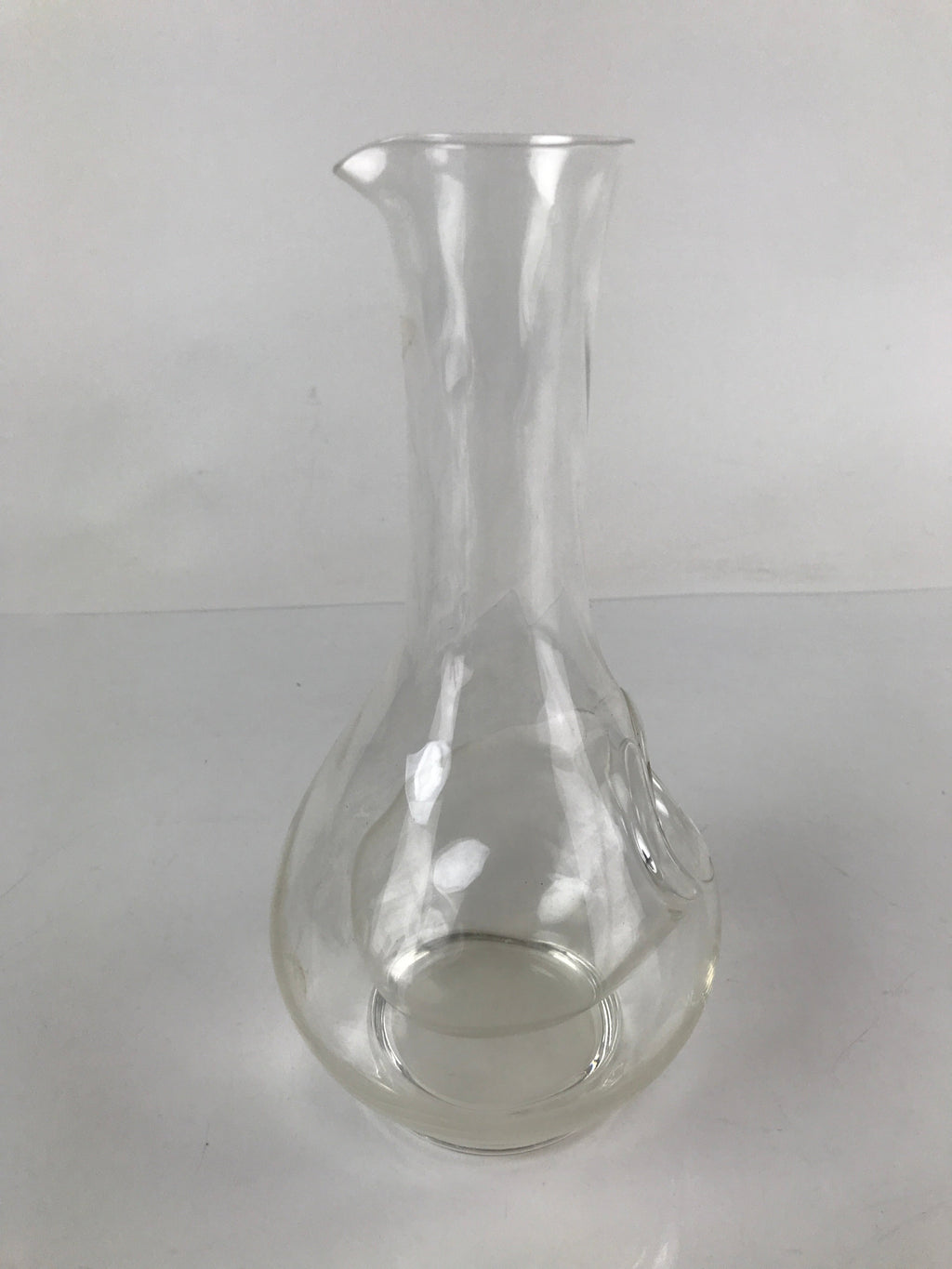 Japanese Clear Glass Vase Kabin Vtg Ikebana Flower Arrangement Unique Shape FK98