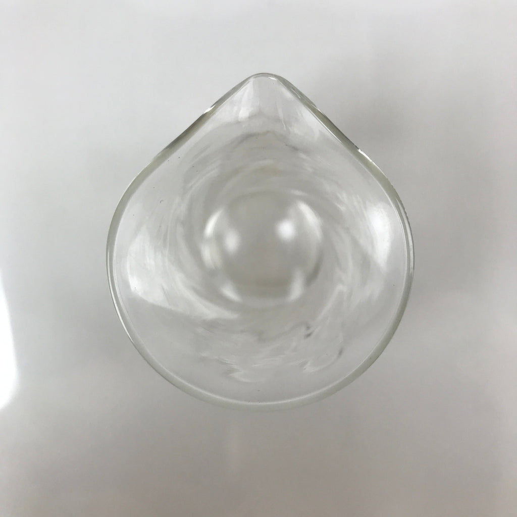 Japanese Clear Glass Vase Kabin Vtg Ikebana Flower Arrangement Unique Shape FK98