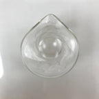 Japanese Clear Glass Vase Kabin Vtg Ikebana Flower Arrangement Unique Shape FK98