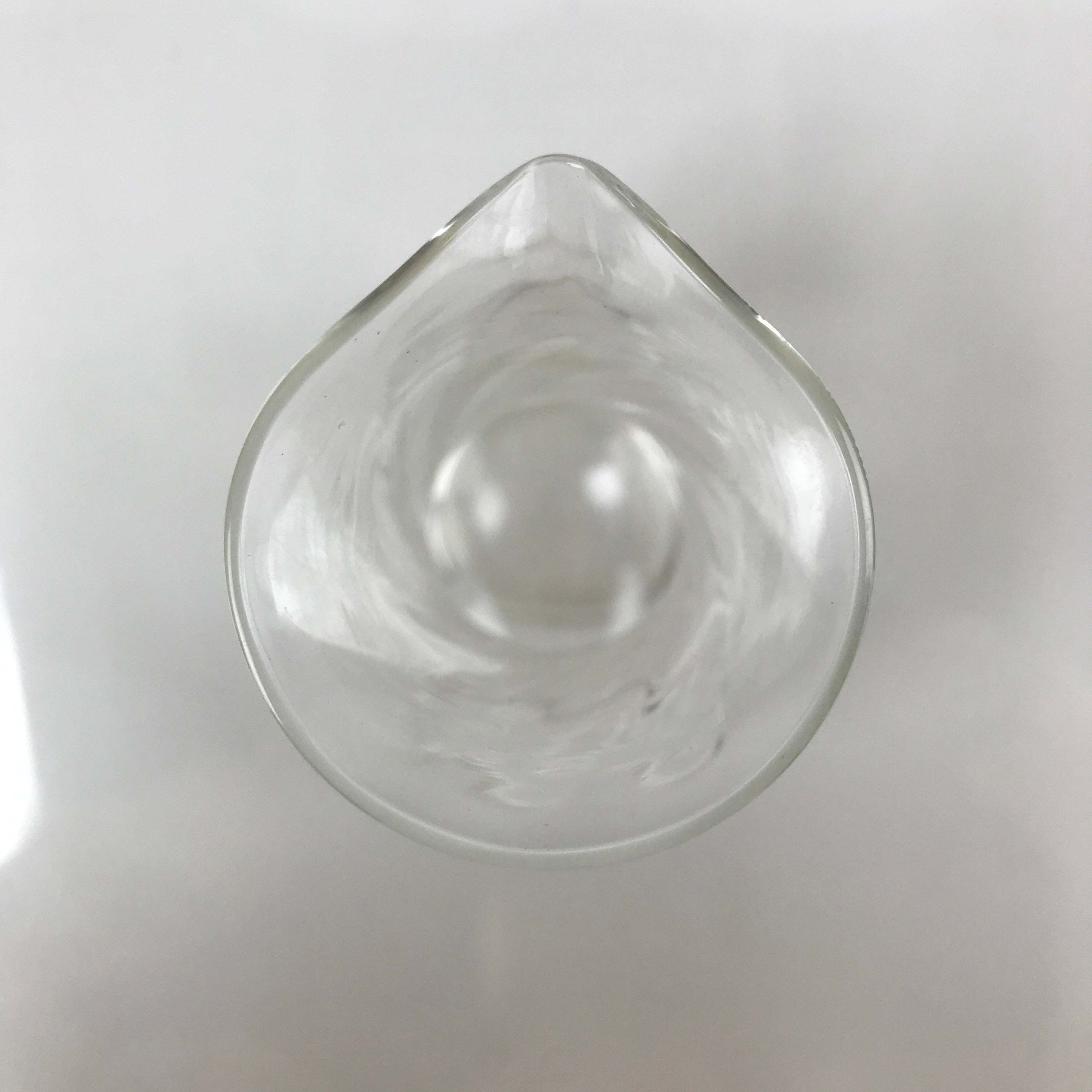 Japanese Clear Glass Vase Kabin Vtg Ikebana Flower Arrangement Unique Shape FK98