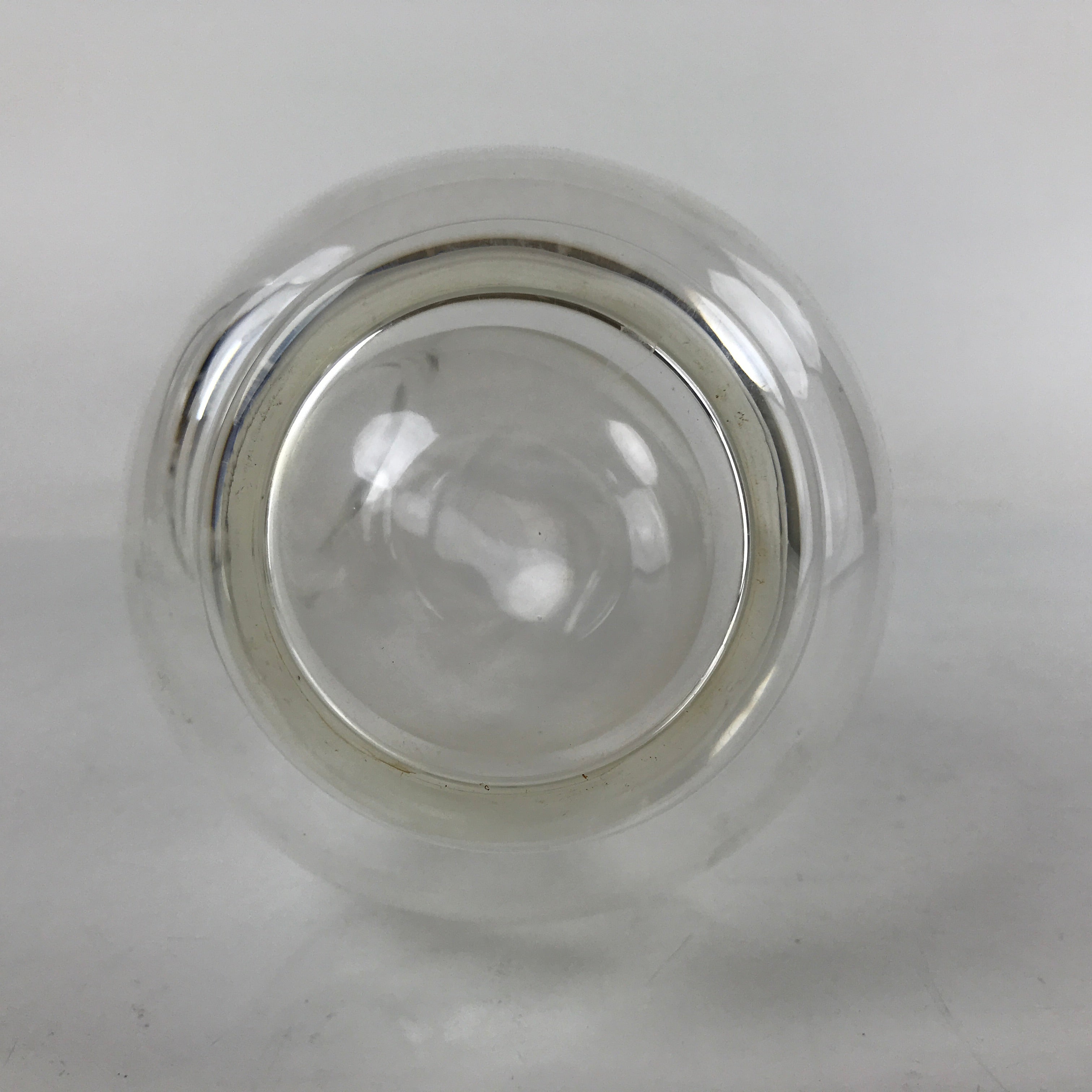 Japanese Clear Glass Vase Kabin Vtg Ikebana Flower Arrangement Unique Shape FK98
